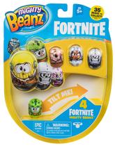 Mighty Beanz Fortnite - Pacote com 4 e 35 Itens Colecionáveis