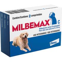 Milbemax C para Cães de 5 a 25 Kg Elanco Vermífugo - 2 Comprimidos