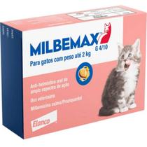 Milbemax FC para Gatos até 2 Kg Elanco Vermifugo - 2 Comprimidos