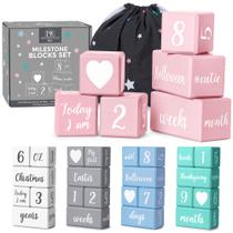Milestone Blocks Parkway Home Pink Baby Monthly com bolsa Milestone Blocks Parkway Home Pink Baby Monthly com bolsa