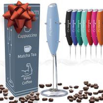 Milk Frother Elementi Electric Portátil Azul Claro
