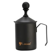 Milk Frother Wokex Black em aço inoxidável de malha dupla 600mL