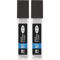 Minas Grafite para lapiseira, 0.7mm, 2B, Oval 2 UN