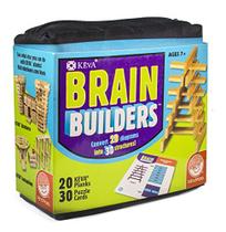 MindWare KEVA Brainbuilders - 3D brain building STEM challenges for boys & girls - Try to build the image - Practice spatial thinking - 20 pranchas & 30 puzzles