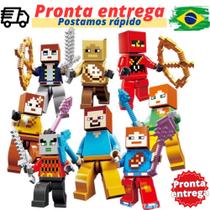 Minecraft Blocos De Montar 8 personagens brinquedo Minecraft