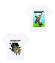 Minecraft Camiseta Infantil Kit 2 unidades Manga Curta