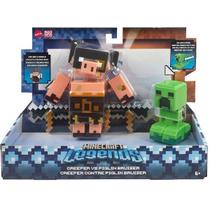 Minecraft Legends Pacote com 2 Fidget Creeper VS Piglin Bruiser Mattel GYR98
