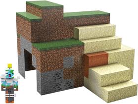 Minecraft Overworld Protector Playset, Acessórios e Blocos de Papel, Criativo, Conjunto de Brinquedos para Crianças com 6 anos ou mais