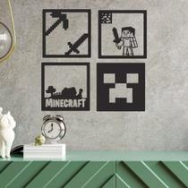 Minecraft Vazado Preto e Branco Individual 16cmx16cm Recorte MDF 6mm Decoração Jogo Gamer Presente Minecraft Vazado Preto e Branco Individual 16cmx16cm Recorte MDF 6mm Decoração Jogo Gamer Presente