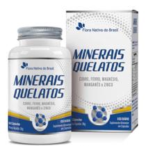 Minerais Quelatos (Fe,Mg,Cu,Mn,Zn) 60 Cápsulas Flora Nativa