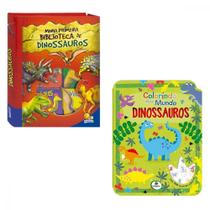 Minha primeira biblioteca de dinossauros (box com 6 und) + colorindo meu mundo - dinossauros