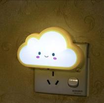 Mini Abajur de Tomada Luminária Infantil C/ Formato de Nuvem