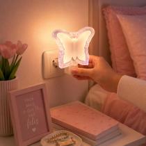 Mini Abajur Infantil De Tomada Borboleta Led Luz Noturna Suave Decoração Mini Abajur Infantil De Tomada Borboleta Led Luz Noturna Suave Decoração