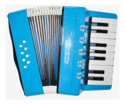 Mini Acordeon Turbo Turbinho 8 Baixos Azul Claro Sanfona