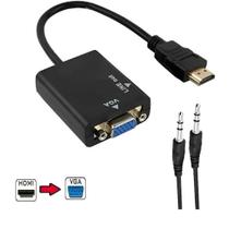 Mini Adaptador Conversor HDMI para VGA com Transmissão de Áudio e Vídeo