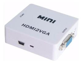 Mini Adaptador Conversor Hdmi Vga Transmite Áudio E Víde