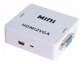 Mini Adaptador Conversor Hdmi/ Vga Transmite Áudio E Vídeo 2