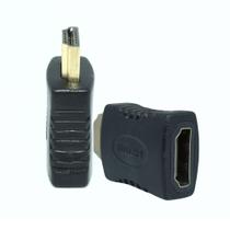 Mini Adaptador Extensor Hdmi M X Hdmi F Dourado