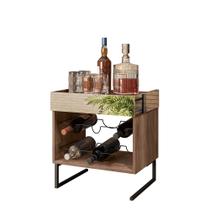 Mini Adega Aparador Barzinho Industrial com Espelho Aurora