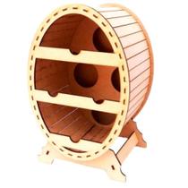 Mini Adega Mdf Oval Para 4 Garrafas