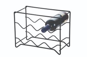 Mini Adega para 6 Garrafas de vinho Preta - Bar Forma Inox