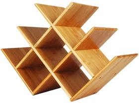 Mini Adega Suporta 8 Garrafas De Vinho Em Bambu Mor Rack