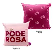Mini Almofada Fibra Veludo 25x25cm Poderosa Zona Criativa