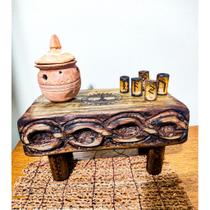 Mini Altar Yggdrasil Madeira Maciça Entalhada- Altar portátil Nomady