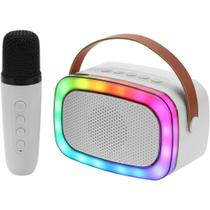 Mini alto-falante Bluetooth de karaokê IQ Sound IQ-908K com microfone branco