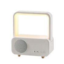 Mini Alto-Falante Bluetooth Portátil com Lâmpada de Mesa - Luz Noturna Regulável para Quarto e Escritório