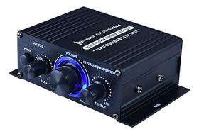 Mini Amplificador Áudio Estéreo Rádio Microfone 400w Ak-170