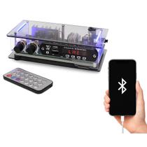 Mini amplificador bluetooth áudio som ambiente receiver USB, FM, SD para caixa de som, pc, tv, notebook MBORG MDBT40 estéreo 2 canais Mini amplificador bluetooth áudio som ambiente receiver USB, FM, SD para caixa de som, pc, tv, notebook MBORG MDBT40 estéreo 2 canais