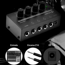 Mini Amplificador De Áudio 10mhz Estéreo 4 Canais Amplificador De Fone De Ouvido Com Adaptador - Vedo