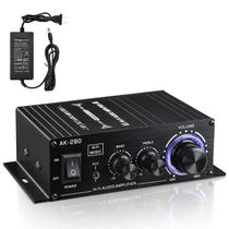 Mini amplificador de potência de áudio 2.0 CH Facmogu AK280 200W+200W Mini amplificador de potência de áudio 2.0 CH Facmogu AK280 200W+200W
