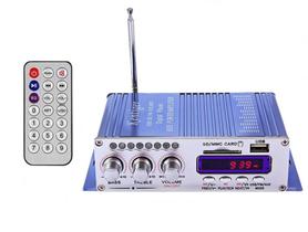 Mini Amplificador De Som Audio 2 Canais Bluetooth Fm Usb Mp3 40w Rms