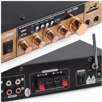 Mini Amplificador Stereo Bluetooth/MP3/USB/SD/FM LE-705 - PONTO DO NERD