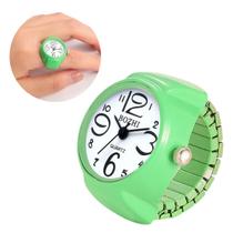 Mini Anel Relógio de Dedo Analógico, Ajustável e Clássico Color (1 Und)