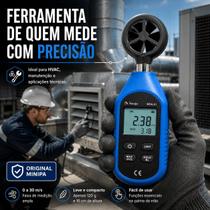 Mini Anemômetro Digital Minipa MDA 01 Medidor de Velocidade do Vento 0 a 30 ms Portátil Mini Anemômetro Digital Minipa MDA 01 Medidor de Velocidade do Vento 0 a 30 ms Portátil