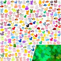 Mini animais de resina Teenzee 250 peças figuras brilhantes variadas