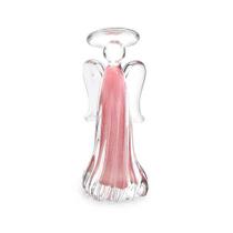 Mini Anjo em Cristal Murano Rose Quartz São Marcos 20x8x8cm