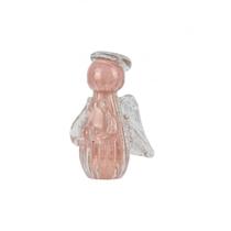 Mini Anjo Uriel Cristal Murano P Quartzo Rose