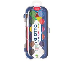 Mini Aquarela em Pastilha Giotto Intense Colors Com 12 Cores Com Pincel