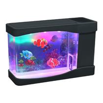 Mini aquário artificial Lightahead A Sensory com tanque de peixes de LED