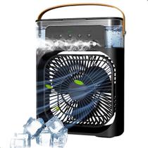 Mini Ar Condicionado Climatizador Frio Ventilador Portátil Umidificador Cor Preto