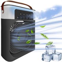 Mini Ar Condicionado Climatizador Umidificador Ventilador Agua E Gelo Com 7 Cor Led Portátil