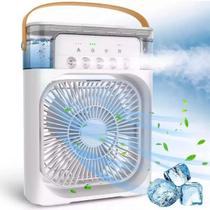 Mini Ar Condicionado Climatizador Umidificador Ventilador Agua E Gelo Com LED Portátil