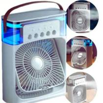 Mini Ar Condicionado Climatizador Umidificador Ventilador Água E Gelo Com LED Portátil USB Branco - Air Cooler Fan