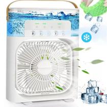Mini Ar Condicionado Climatizador Umidificador Ventilador Agua E Gelo Com LED Portátil Usb Mini Ar Condicionado Climatizador Umidificador Ventilador Agua E Gelo Com LED Portátil Usb