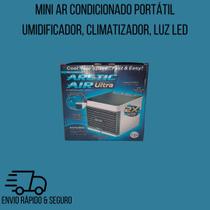 Mini Ar Condicionado Portátil - Umidificador, Climatizador, Luz LED