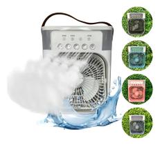 Mini Ar Condicionado Portátil, Ventilador Umidificador com 3 Velocidades, LED, Cabo USB